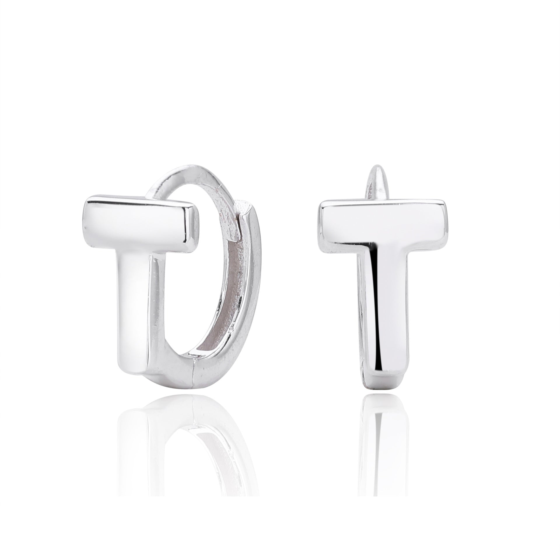 Damen Ohrhänger im modernen T-Design aus hochwertigem 925 Sterling Silber Shop Nory