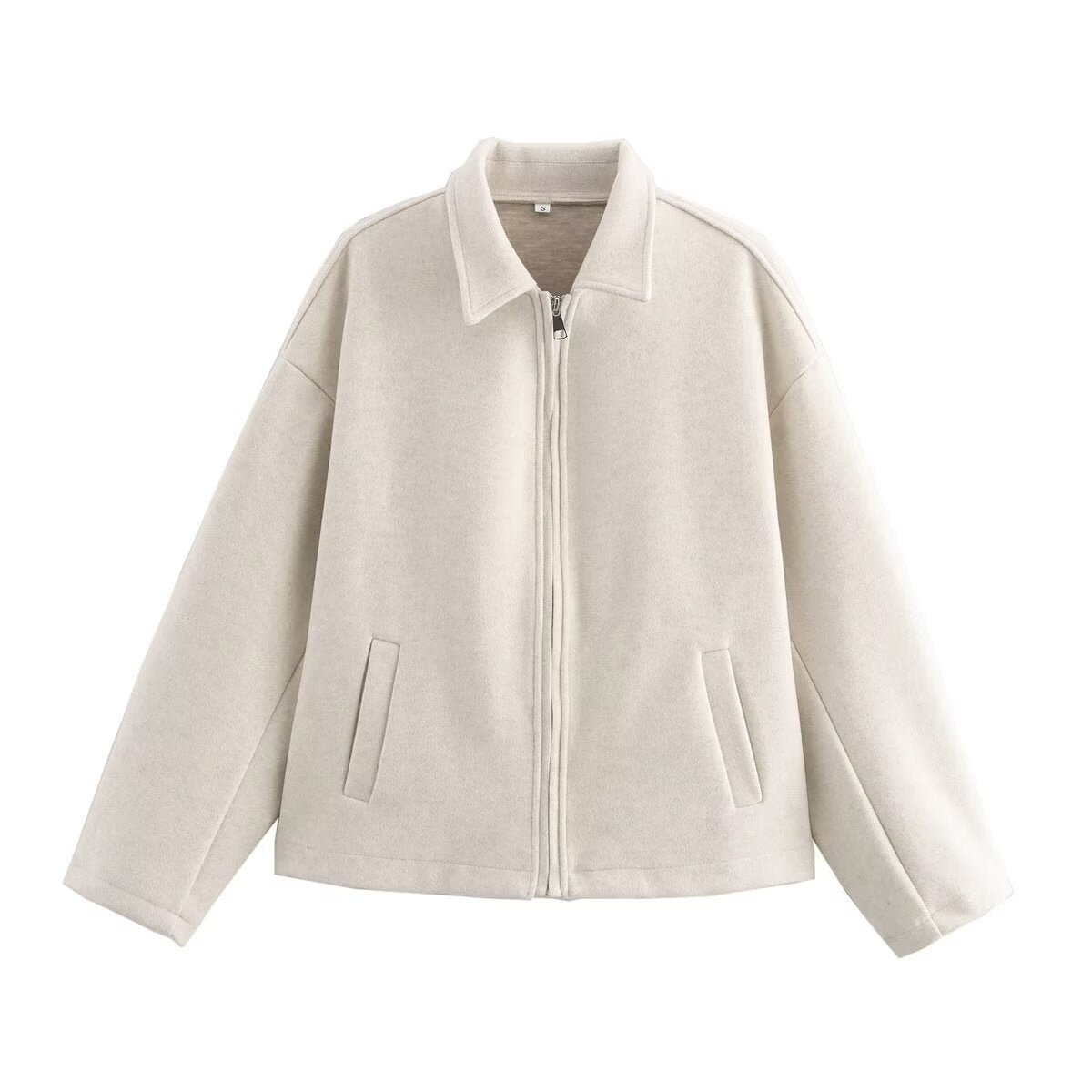 Damen Übergangsjacke im lässigen Oversized-Stil mit praktischen Eingrifftaschen und Stehkragen Shopnory
