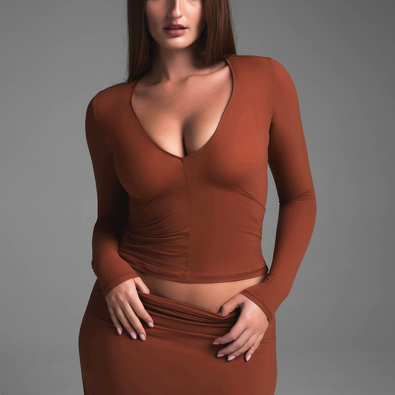 Damen Elegante Langarm-Top Shop Nory