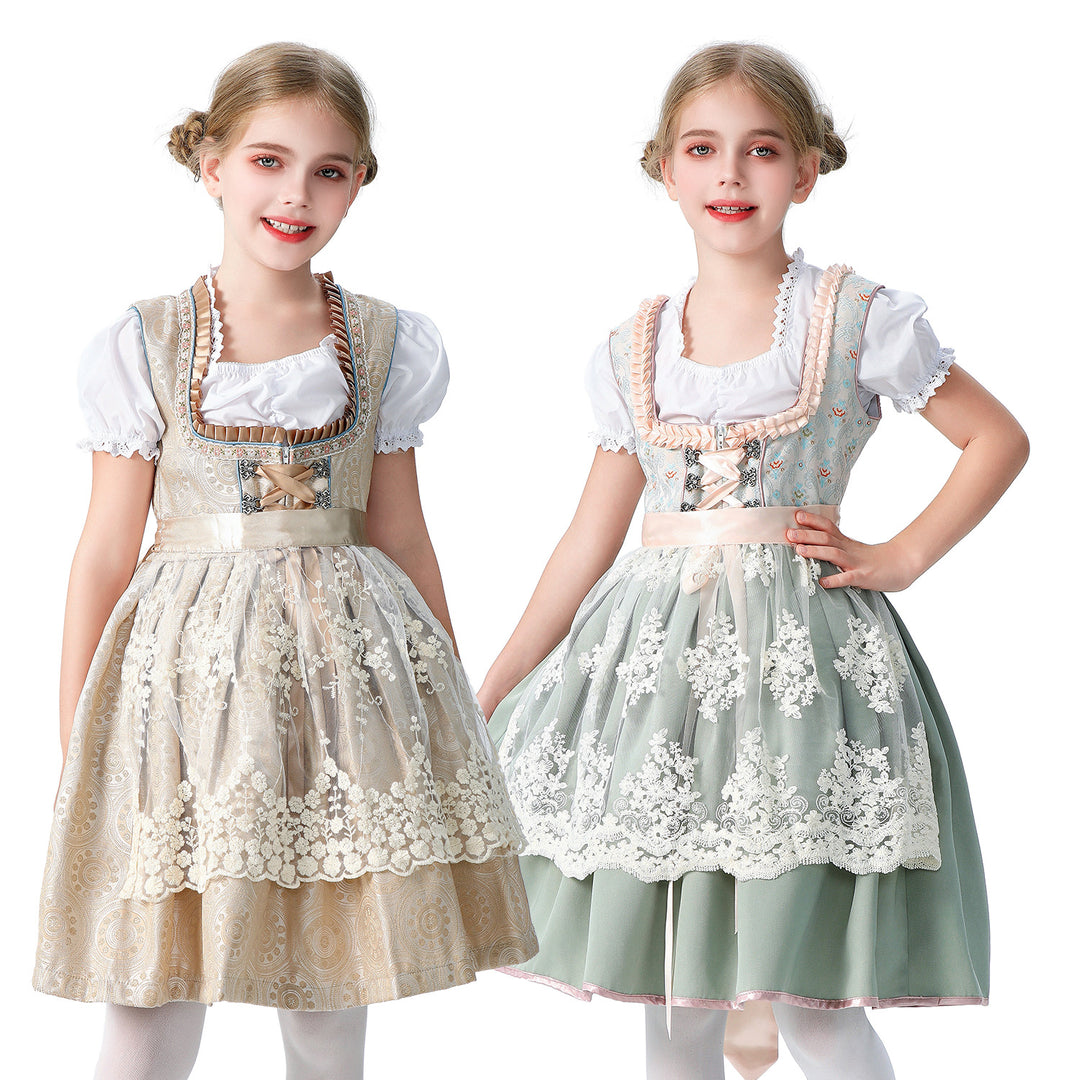 Damen nan elegantes Mädchen Trachtenkleid mit Rüschenkorsett und Spitzenstickerie Shop Nory