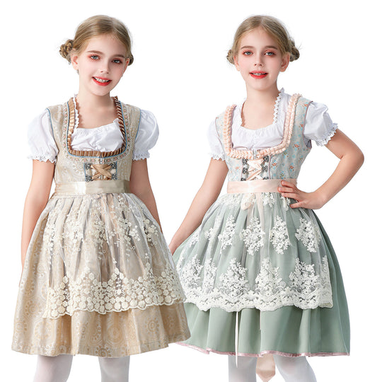 Damen nan elegantes Mädchen Trachtenkleid mit Rüschenkorsett und Spitzenstickerie Shop Nory
