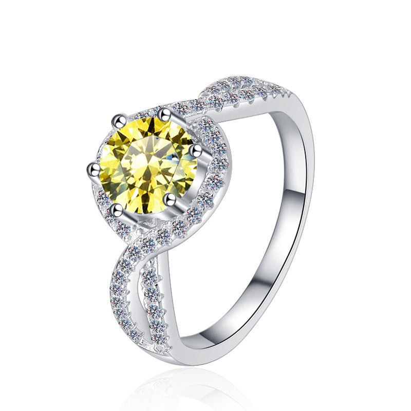 Damenring mit elegantem doppeltem Design und gediegenem Zirkonia-Besatz Shop Nory