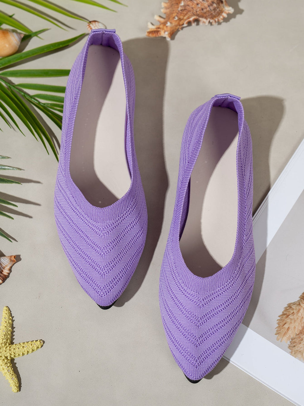 Damen Ballerinas aus atmungsaktivem Strickmaterial mit elegantem Schnitt