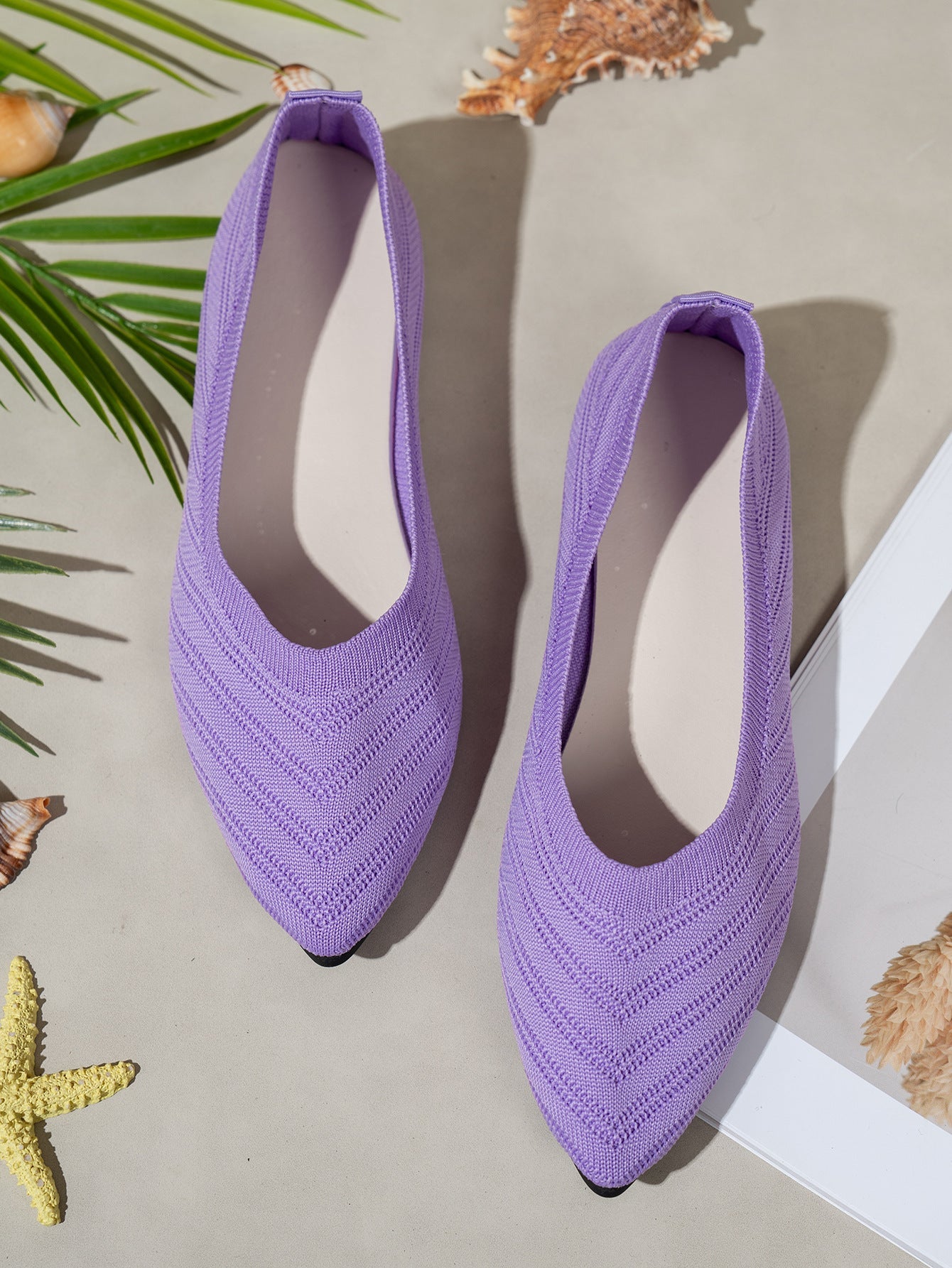 Damen Ballerinas aus atmungsaktivem Strickmaterial mit elegantem Schnitt