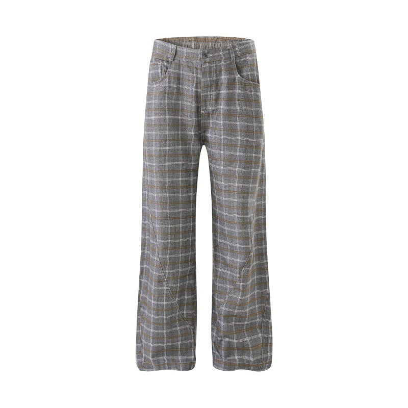 Damen Hochtaillierte weite karierte Culotte‑Hose mit Bügelfalte Shop Nory