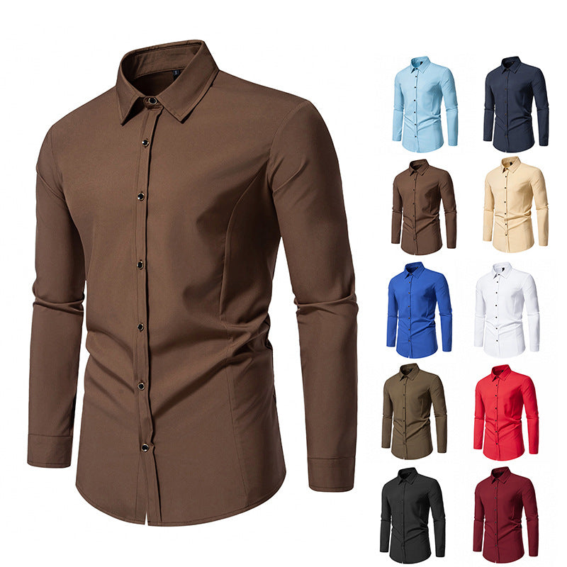 Herren modisches Langarmhemd mit elegantem Schnitt