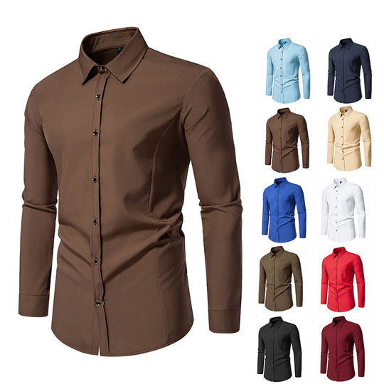 Herren modisches Langarmhemd mit elegantem Schnitt