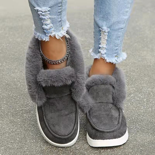 Damen Gefütterte Kurzstiefel‑Hausschuhe mit Kunstfellrand und leichter Gummisohle Shop Nory