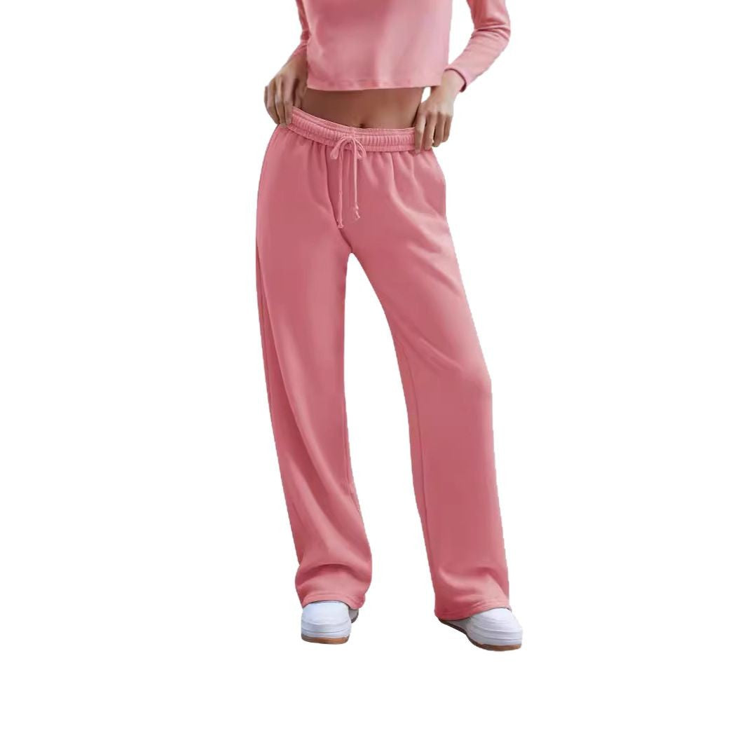 Damen nan weite Komfort-Loungehose mit hochgeschnittener Taille, elastischem Bund und Kordelzug Shop Nory