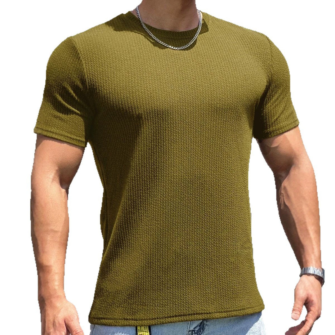 Herren strukturiertes T-Shirt in schlanker Passform mit Rundhalsausschnitt Shop Nory