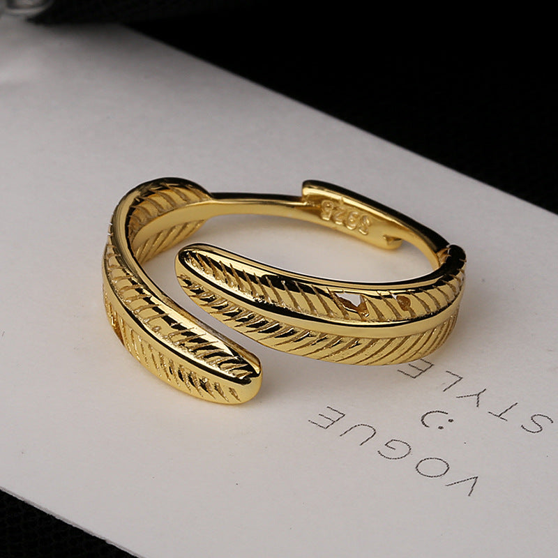 Damen Ring im eleganten Federdesign Shop Nory