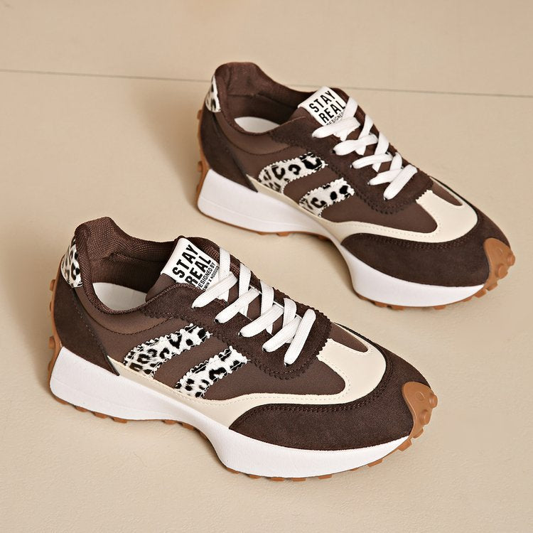 Damen Plateau-Laufsneaker mit Wildlederoptik und Leo-Akzenten Shop Nory