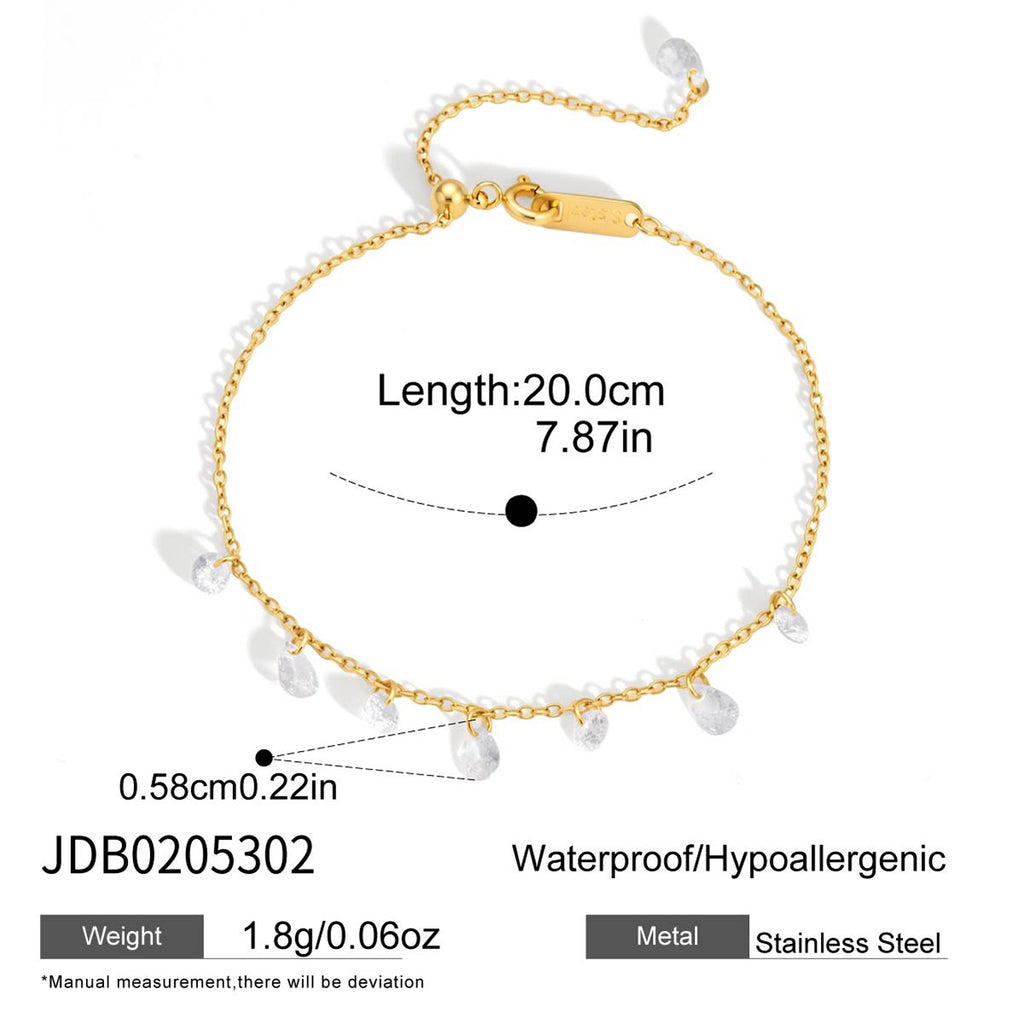 Damen Armband mit eleganten Wasserfall-Anhängern aus hypoallergenem Edelstahl Shop Nory