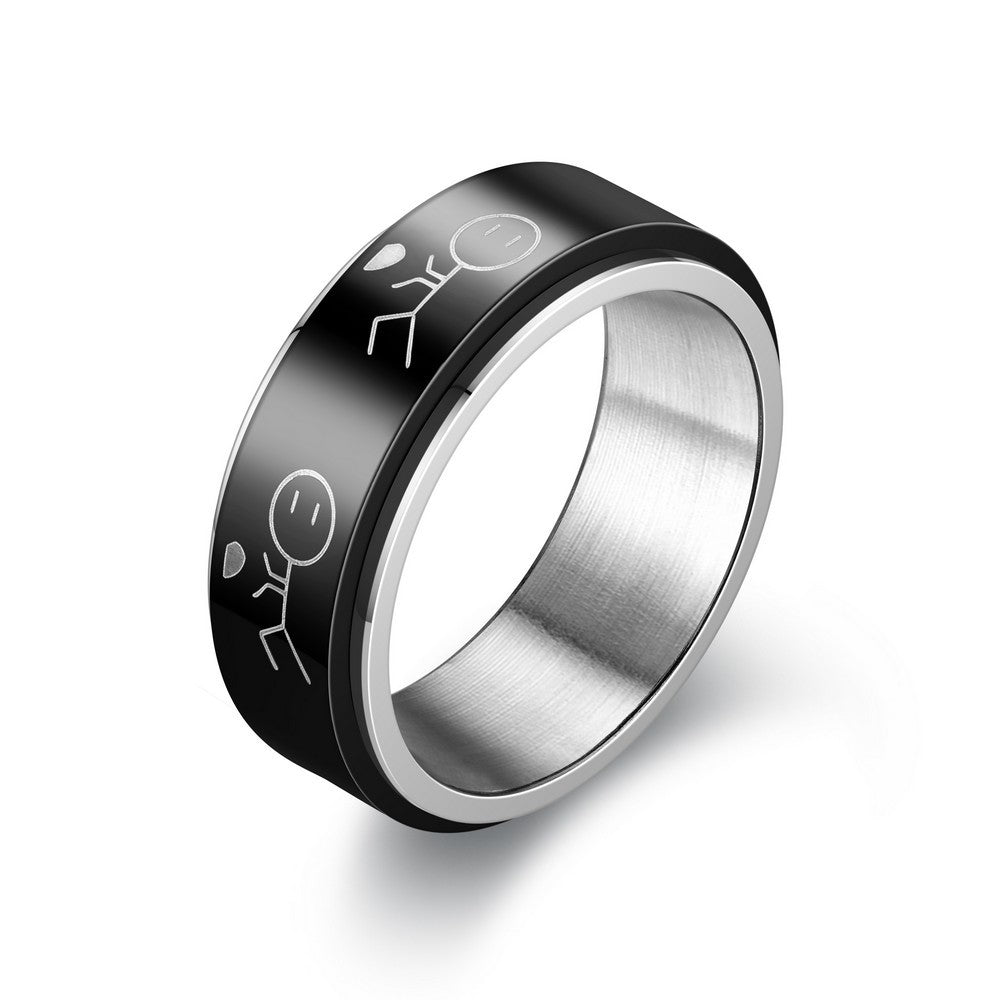 Herren Ring mit modernem Schriftzug und ausgefallenem Design Shop Nory