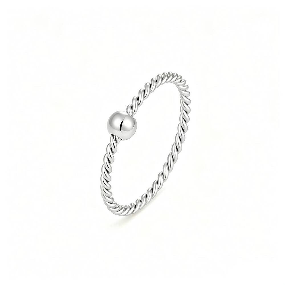 Damen Ring mit elegantem, gedrehtem Design aus hochwertigem Edelstahl Shop Nory