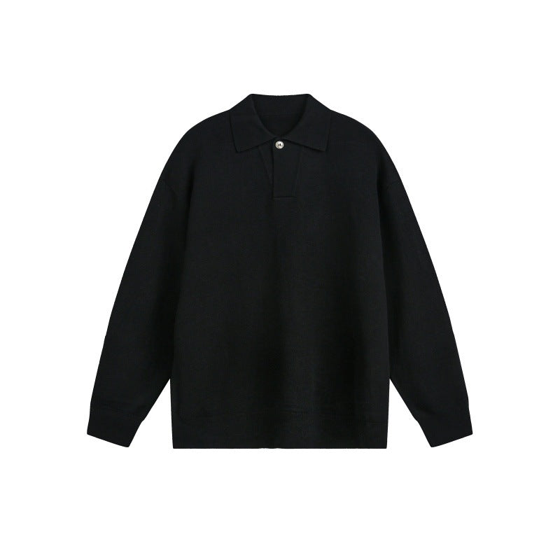 Herren Lockerer Strick-Polo-Pullover mit Knopfblende und Oversize-Schnitt Shop Nory