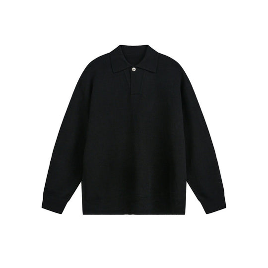 Herren Lockerer Strick-Polo-Pullover mit Knopfblende und Oversize-Schnitt Shop Nory