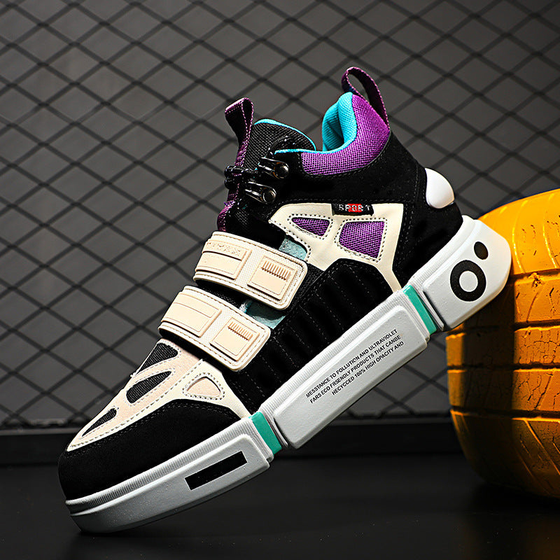 Herren High-Top Chunky-Sneaker mit Doppel-Klettverschluss, gepolstertem Knöchelkragen und markanter Blocksohle Shopy Nory