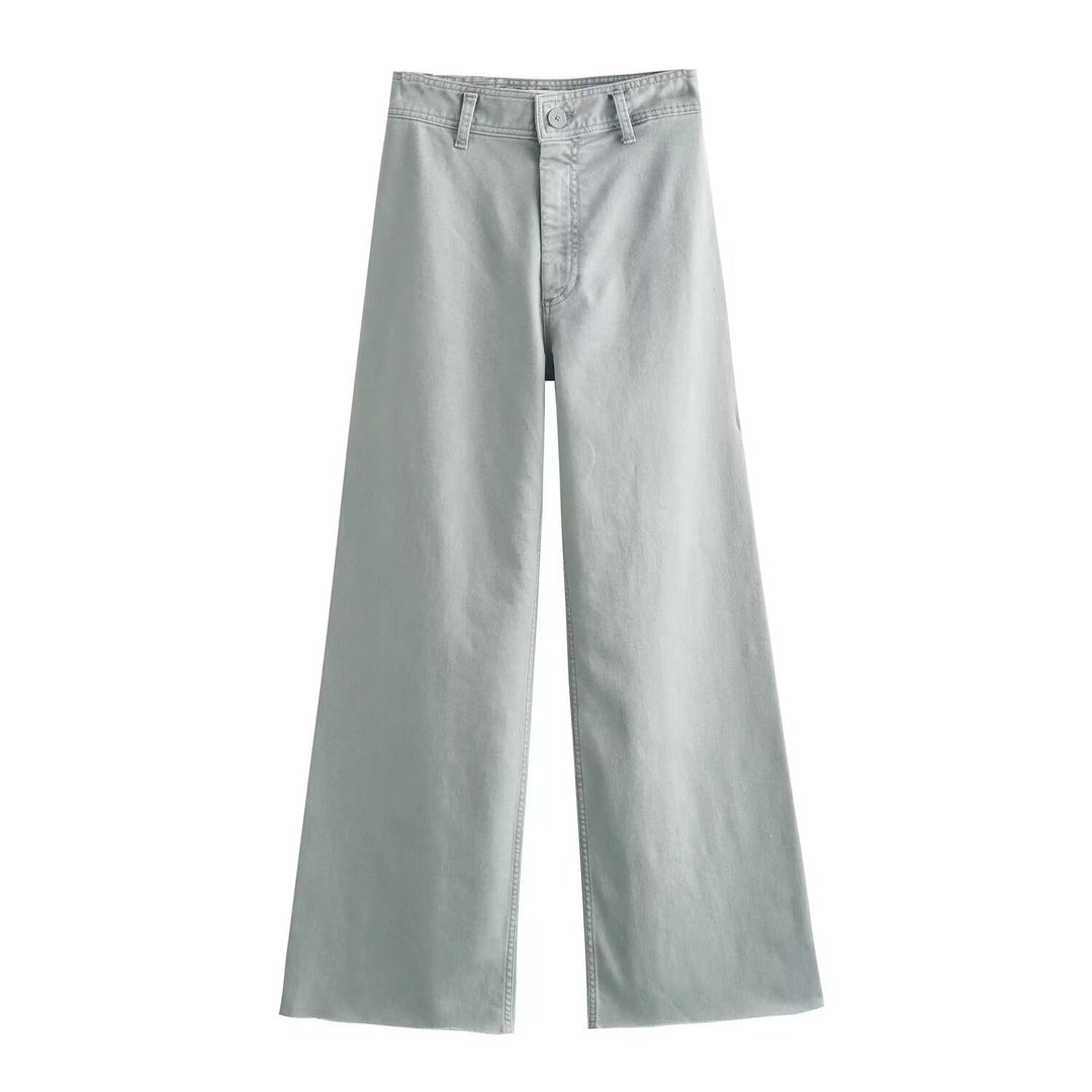Damen weite High‑Waist Worker‑Hose mit aufgesetzten Gesäßtaschen Shop Nory