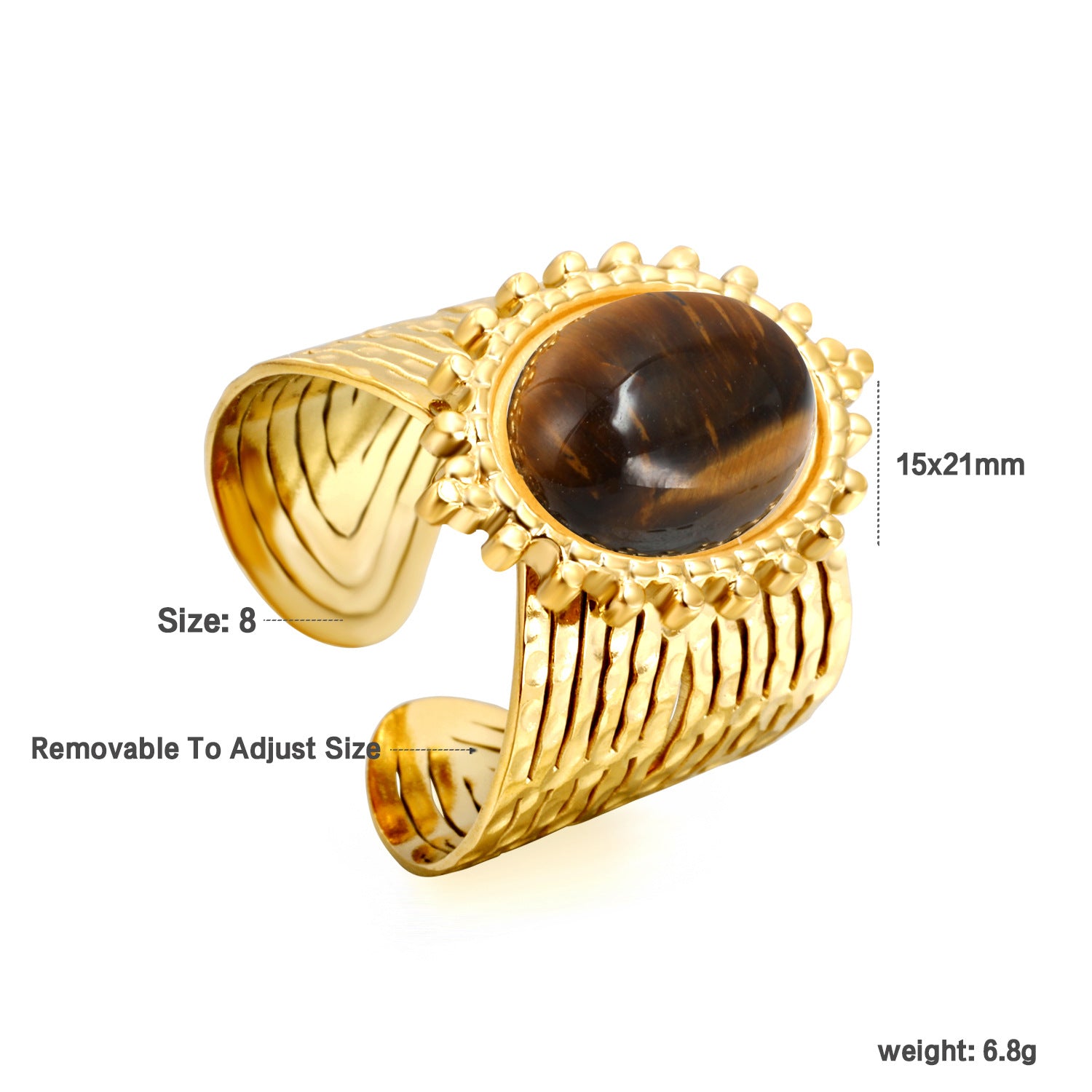 Damen Offener Ring mit kunstvollem Sonnenmotiv und anpassbarem Design Shop Nory