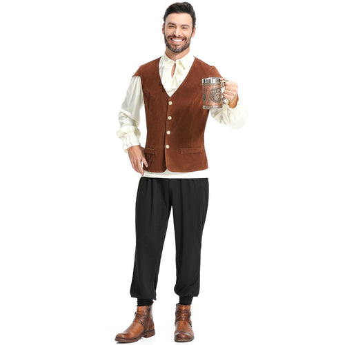 Herren nan klassische viktorianische Weste mit V-Ausschnitt und dekorativen Knöpfen Shop Nory