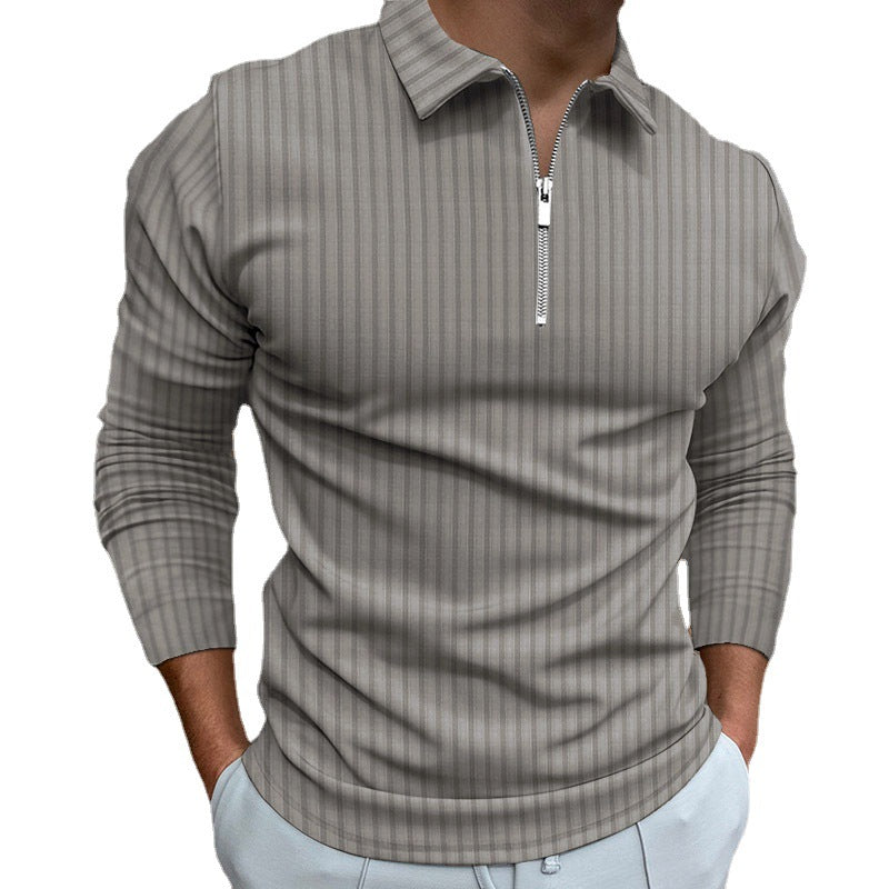 Herren modischer Poloshirt mit Reißverschluss