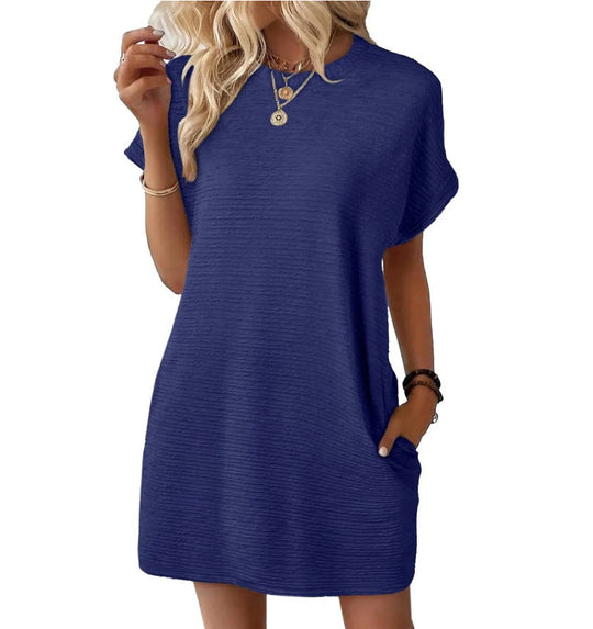 Damen Casual-Kleid mit lässigem Schnitt und praktischen Taschen