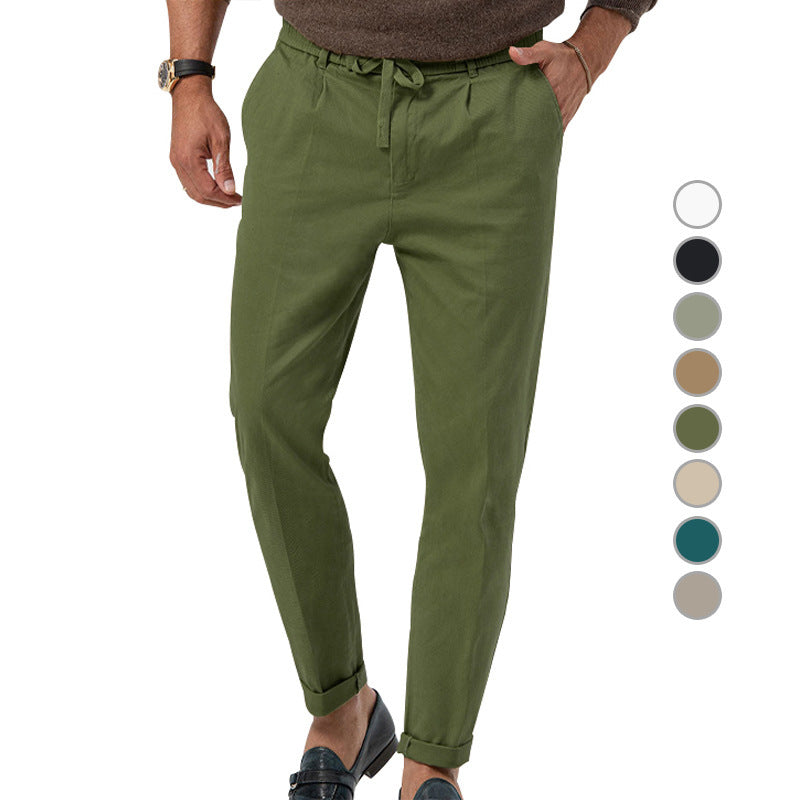 Herren Bequeme Chino-Hose mit elastischem Bund und stylischem Kordelzug