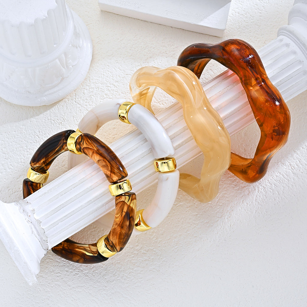 Damen Armband-Set mit eleganten Acryl- und Metallakzenten Shop Nory