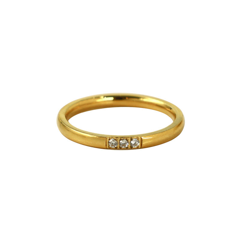 Damen eleganter Goldring mit Zirkonia-Steinen Shop Nory