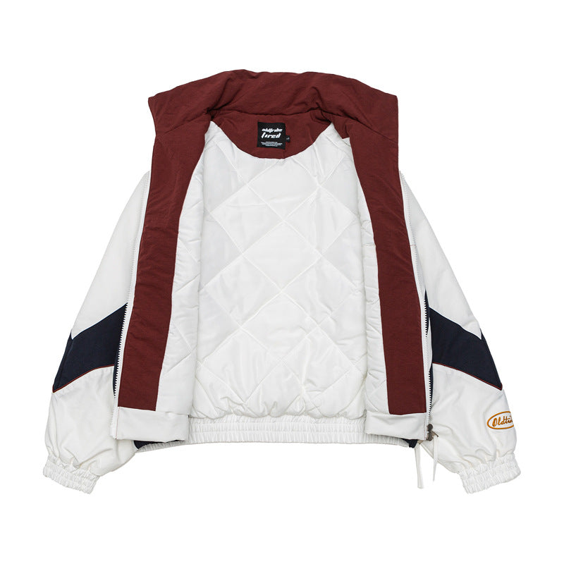 Unisex Retro-Trackjacke im Vintage-Sportstyle mit Stehkragen und Logostick Shop Nory