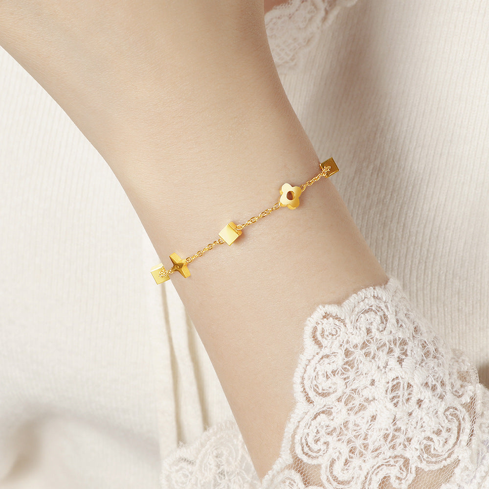 Damen elegante Halskette mit floralem Design und funkelndem Anhänger Shop Nory