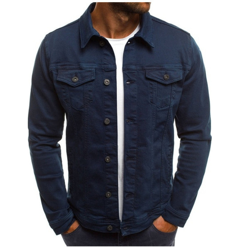 Herren Denimjacke im modernen Slim-Fit-Design mit praktischen Brusttaschen