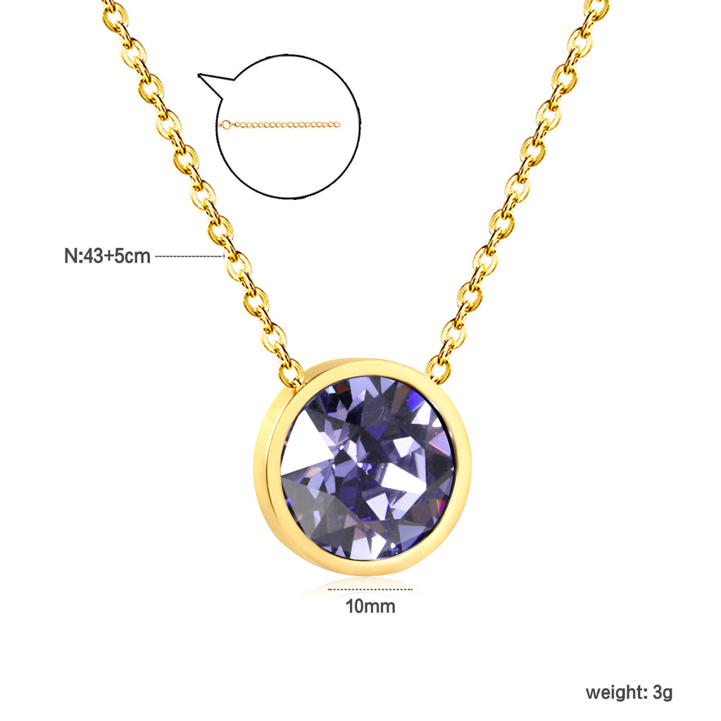 Damen Halskette mit funkelndem Kristallanhänger und eleganter Gliederkette Shop Nory