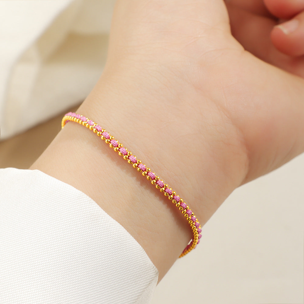 Damen romantisches Armband mit funkelnden roten Zirkonia Shop Nory