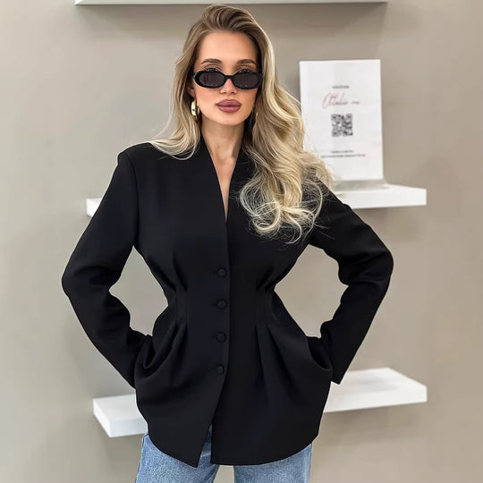 Damen Modische Blazerjacke mit taillierter Passform