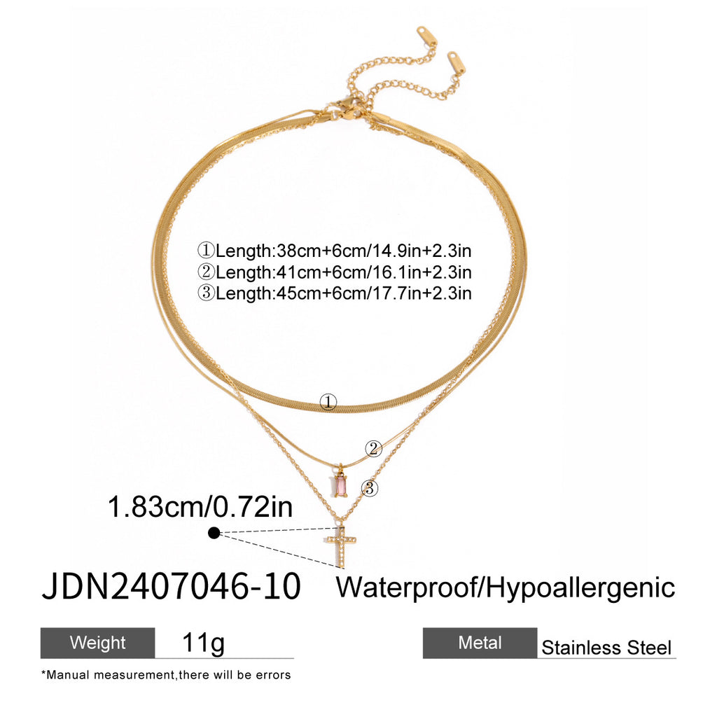 Damen Mehrlagige Halskette mit feinen goldenen Talismans und hypoallergenen Eigenschaften Shop Nory