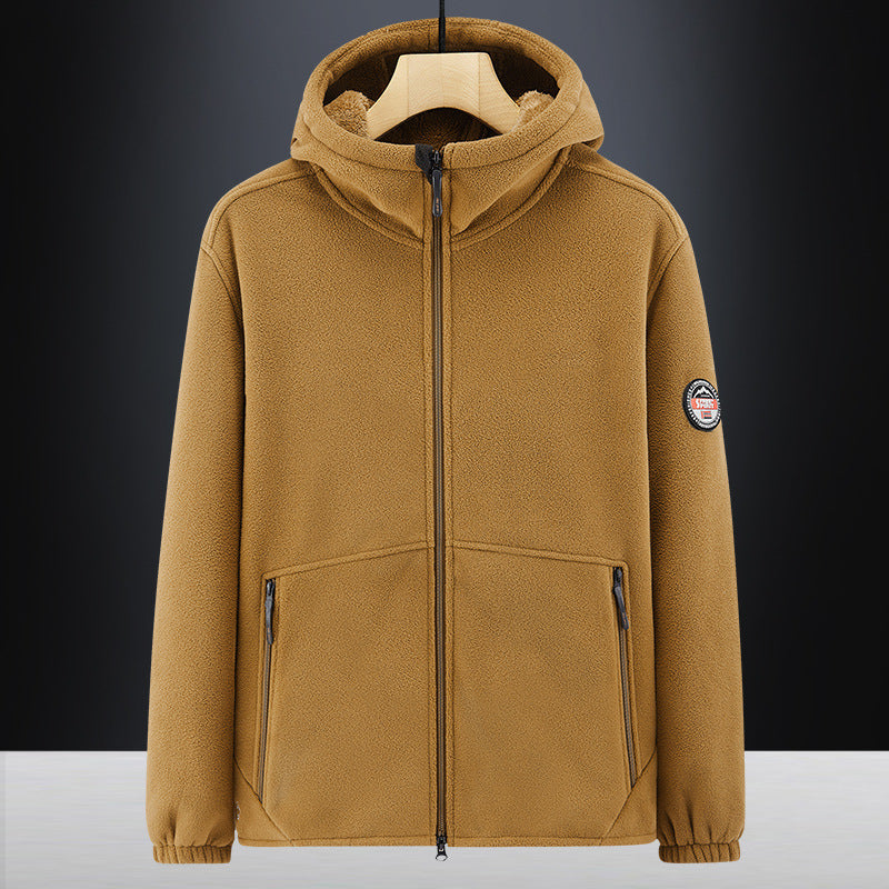 Herren Isolierte Fleece-Hoodiejacke mit Sherpa-Innenfutter und Zwei-Wege-Reißverschluss Shop Nory