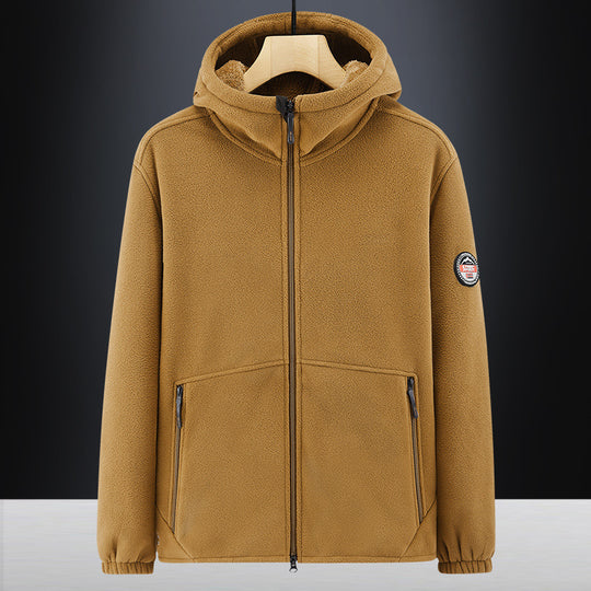 Herren Isolierte Fleece-Hoodiejacke mit Sherpa-Innenfutter und Zwei-Wege-Reißverschluss Shop Nory