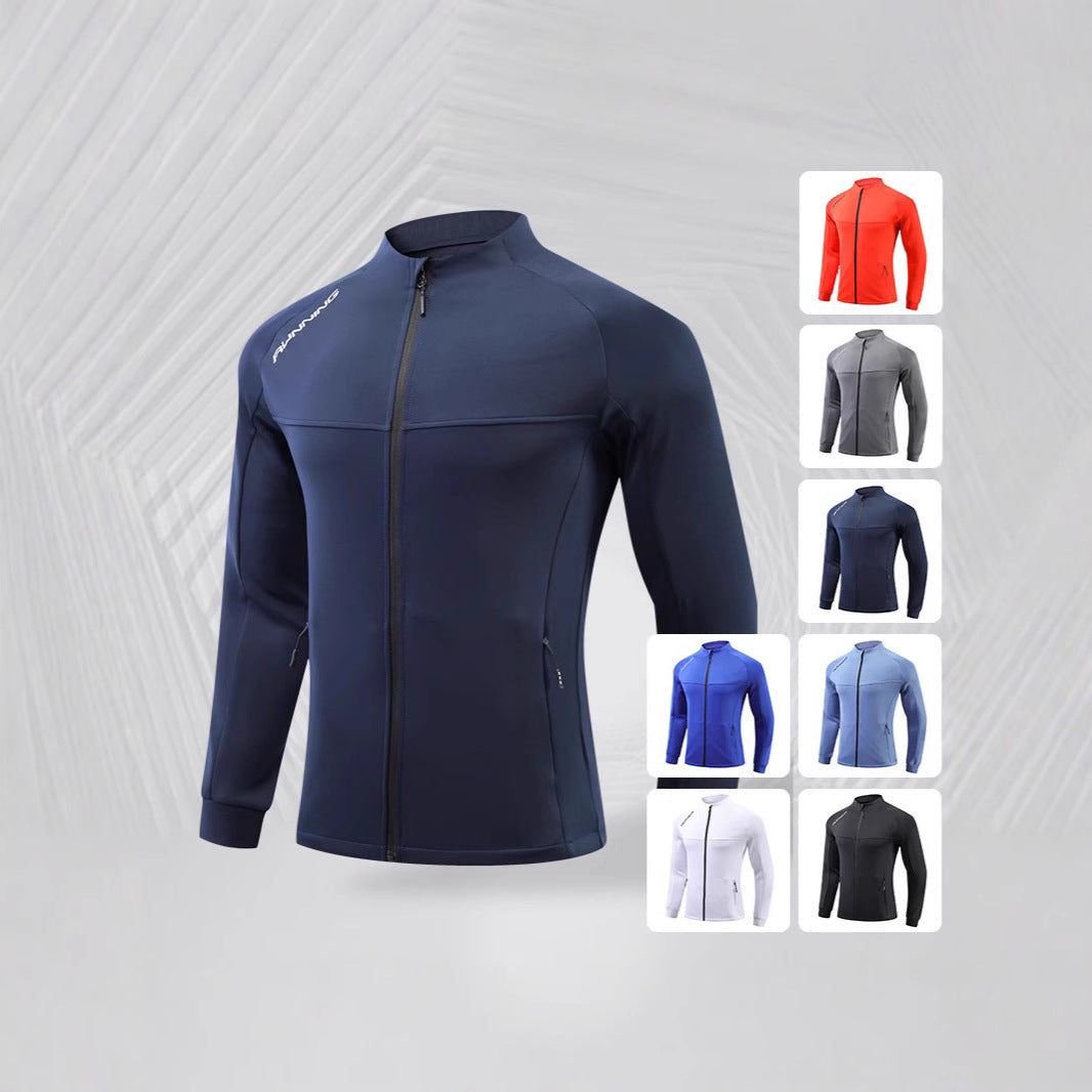 Herren Lauf-Trainingsjacke mit windabweisendem Stretch, Slim-Fit und Reißverschlusstaschen Shop Nory