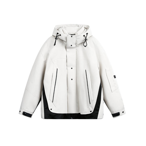 Unisex Technische wattierte Winterparka mit hoher Kapuze und mehreren Reißverschlusstaschen Shop Nory