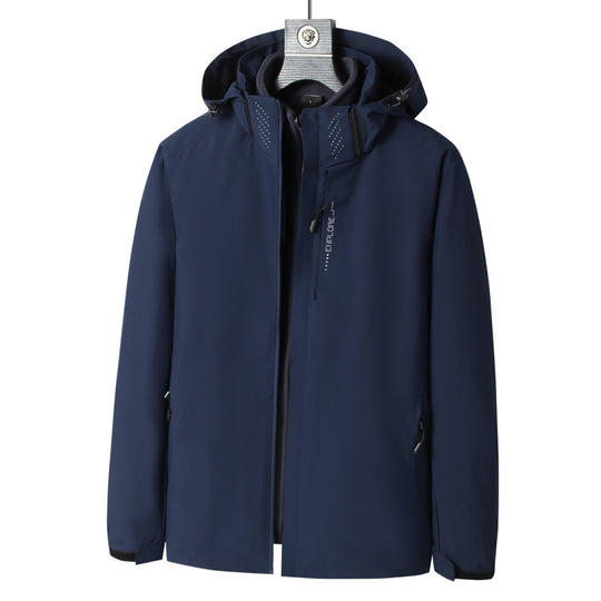 Herren Softshell Outdoorjacke mit wasserdichter Membran, abnehmbarer Kapuze und verdecktem Reißverschluss Shop Nory