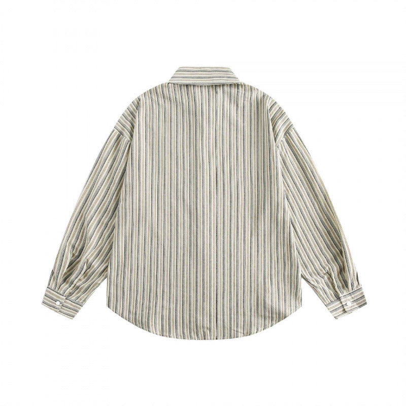 Unisex Oversize-Hemd im gestreiften Relaxed-Fit mit Brusttasche und abgerundetem Saum Shop Nory