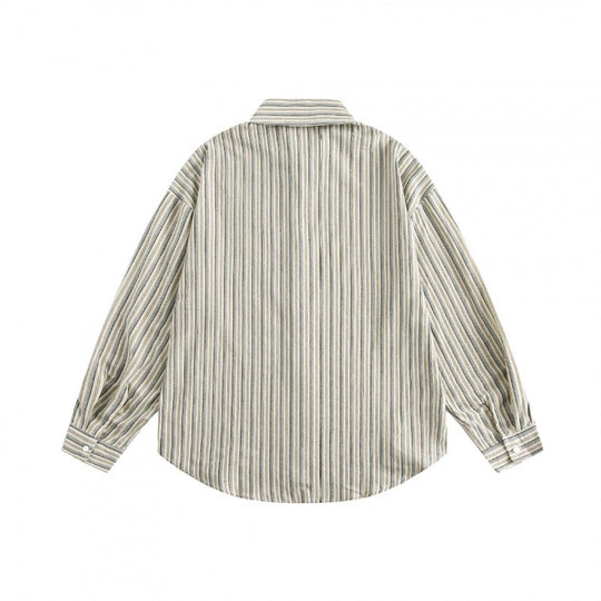 Unisex Oversize-Hemd im gestreiften Relaxed-Fit mit Brusttasche und abgerundetem Saum Shop Nory
