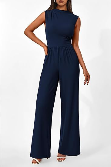 Damen eleganter Jumpsuit mit weitem Bein und taillierter Silhouette Shopnory