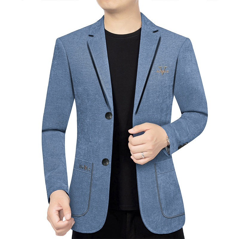 Herren Casual-Sakko in Denimoptik mit Slim-Fit und aufgesetzten Taschen Shop Nory