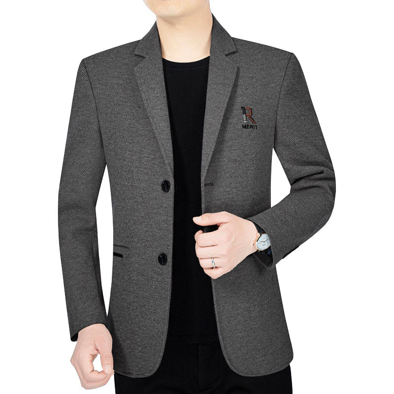Herren Slim-Fit Sakko mit dezentem Logo und StrukturgewShop Norye Shop Nory