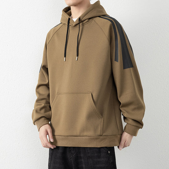 Herren Kapuzenpullover mit Raglanärmeln, Kängurutasche und Kontraststreifen Shop Nory