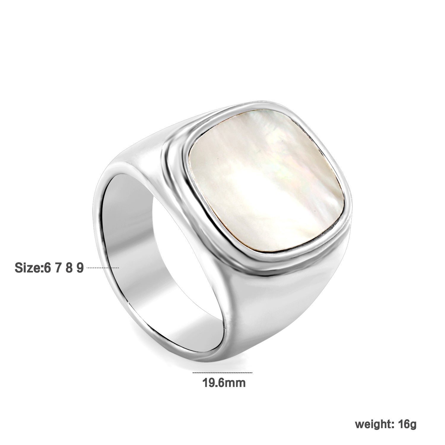Damen Ring mit elegantem, rechteckigem Perlenanhänger Shop Nory