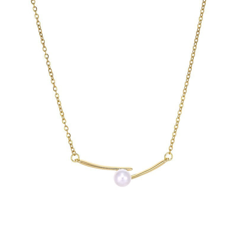 Damen Halskette mit stilvollem minimalistischen Design und eleganter Perle Shop Nory